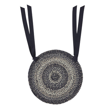 Sawyer Mill Black White Jute Chair Pad 15 inch Diameter - The Fox Decor